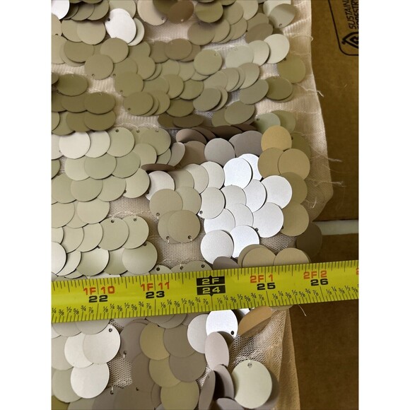 Womens Boohoo Dress Size 16 pullover embellished light brown FLAWS stained - Picture 14 of 16